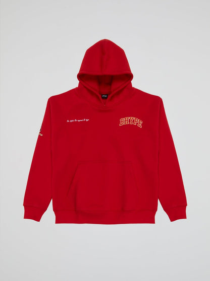 BHYPE RED HOODIE VARSITY COLLECTION - B-Hype Society