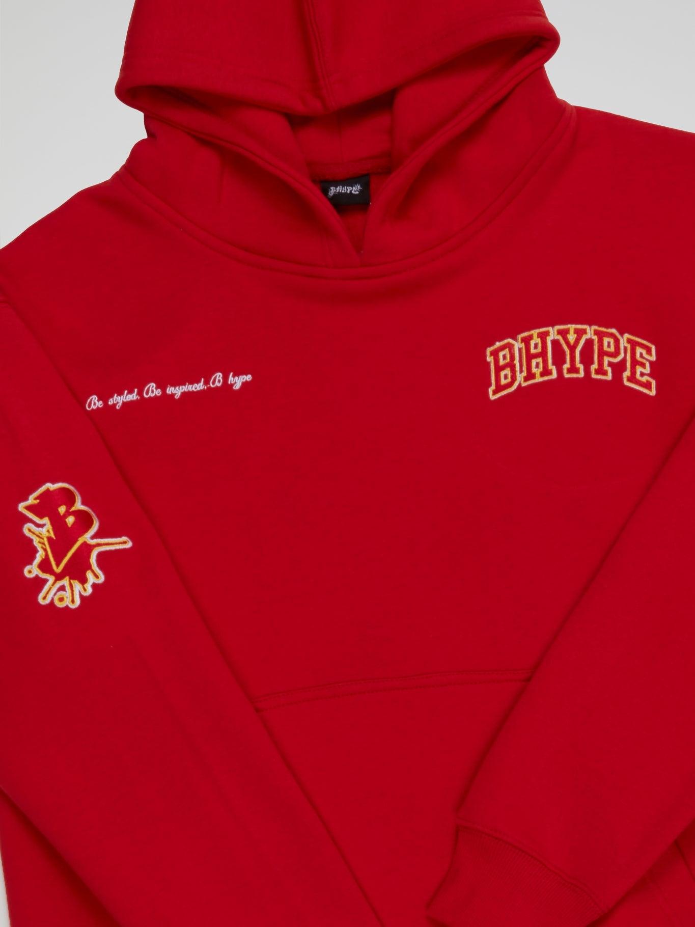 BHYPE RED HOODIE VARSITY COLLECTION - B-Hype Society