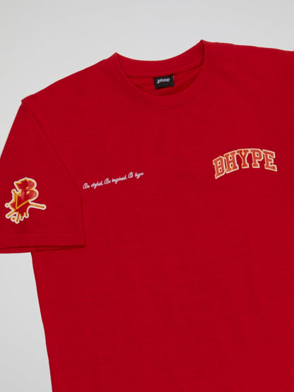 BHYPE RED T-SHIRT VARSITY COLLECTION - B-Hype Society