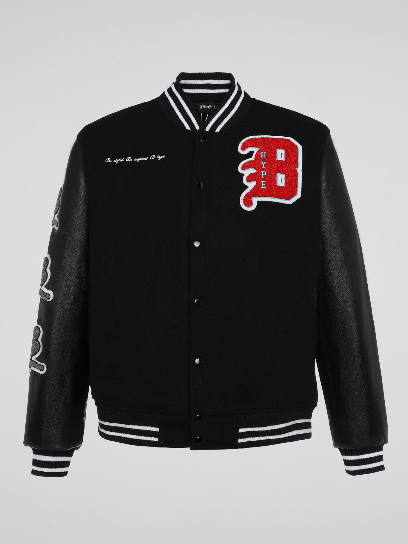 BHYPE VARSITY COLLECTION JACKET BLACK - B-Hype Society