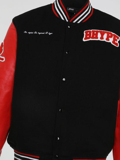 BHYPE VARSITY COLLECTION JACKET BLACK/RED - B-Hype Society