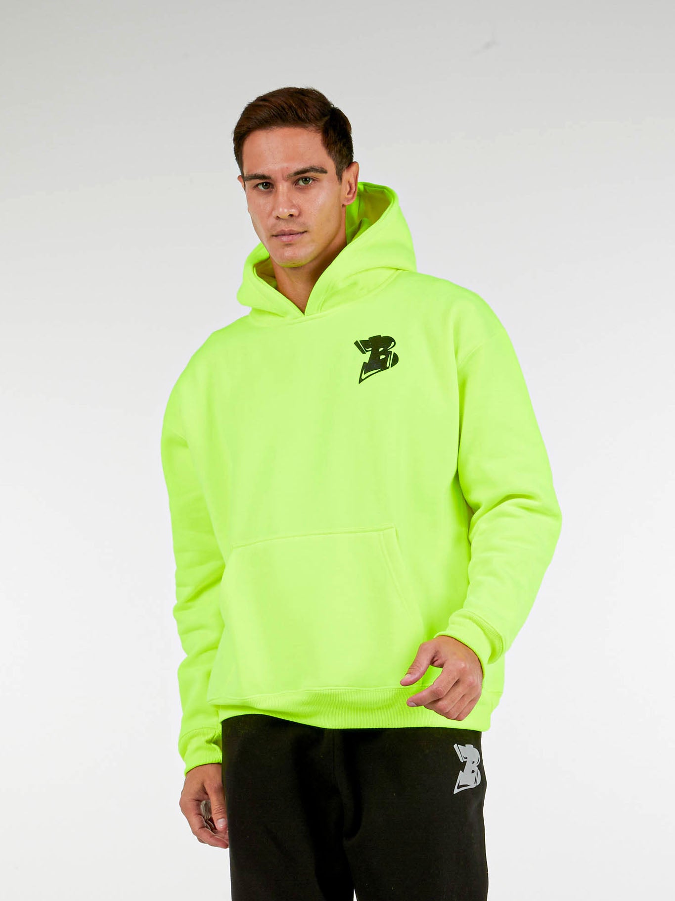 Bhype Society - Neon Yellow Hoodie Bhype Logo Essentials