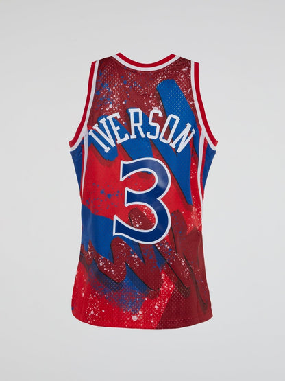 Hyper Hoops Swingman Jersey 76Ers 1996 Allen Iverson - Scarlet - B-Hype Society