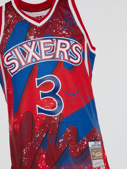 Hyper Hoops Swingman Jersey 76Ers 1996 Allen Iverson - Scarlet - B-Hype Society