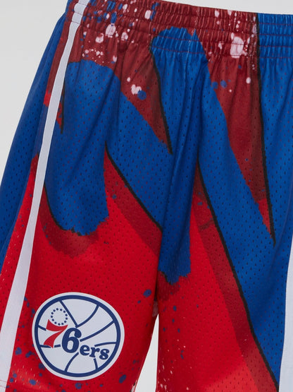 Hyper Hoops Swingman Shorts 76Ers 1996 - Scarlet - B-Hype Society