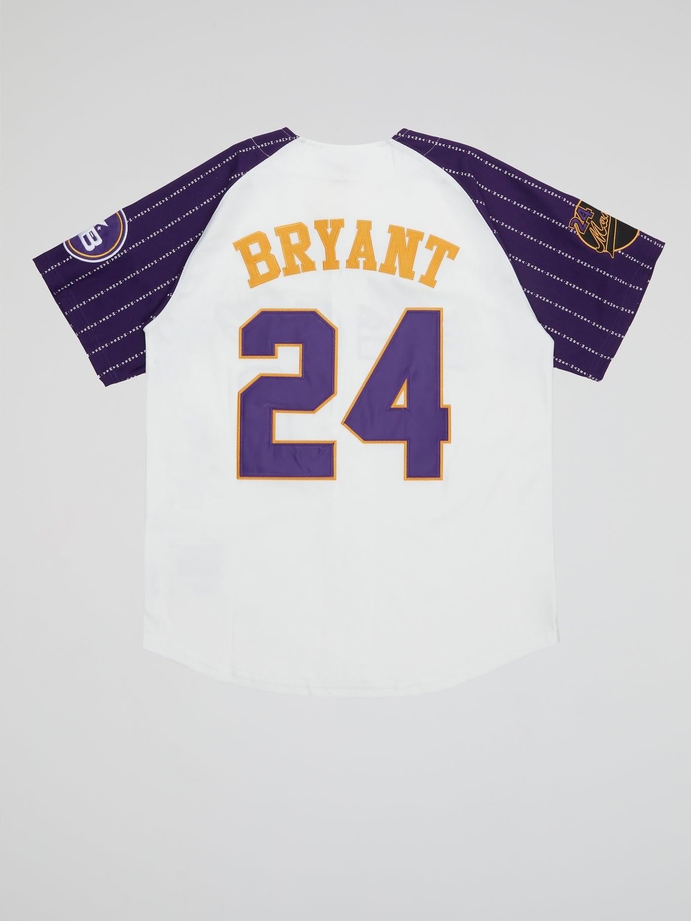 Mamba Bryant White and Purple Button Down Jersey - B-Hype Society