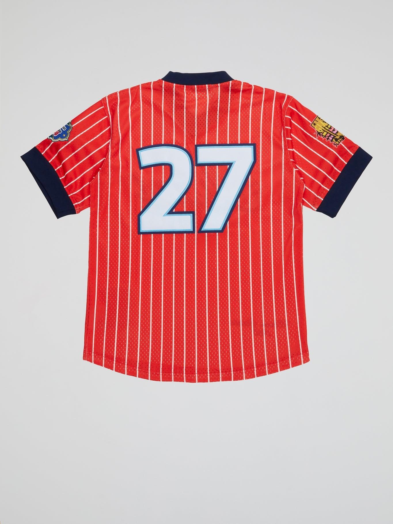 Miami Giants Red Pullover Pinstripe Jersey - B-Hype Society