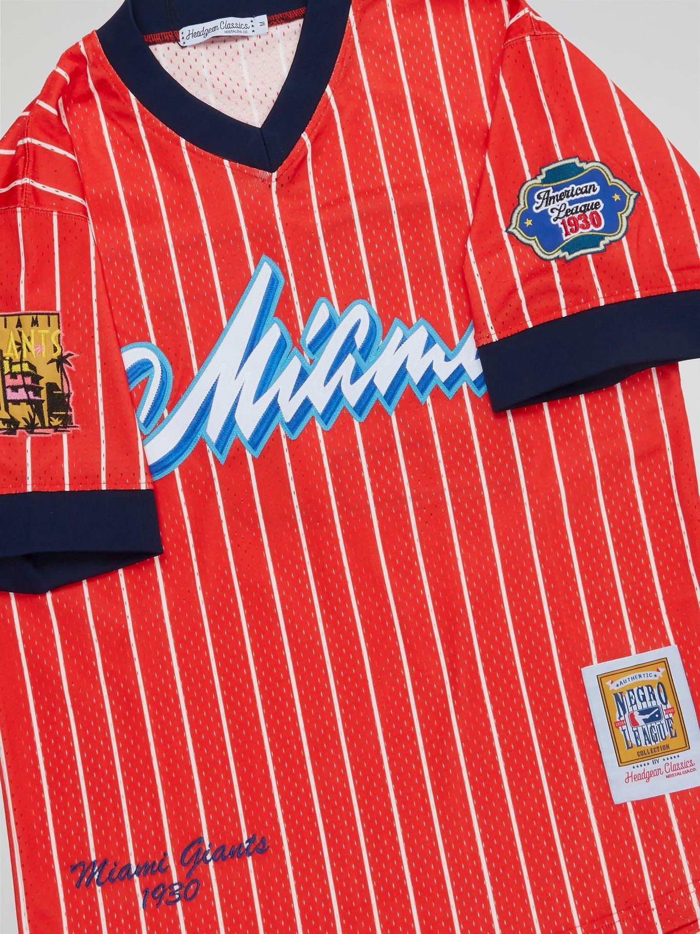 Miami Giants Red Pullover Pinstripe Jersey - B-Hype Society