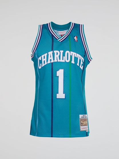 NBA Swingman Road Jersey Hornets 92 Muggsy Bogues - Teal - B-Hype Society