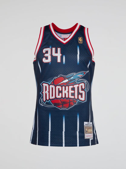 NBA Swingman Road Jersey Rockets 96 Hakeem Olajuwon - Navy - B-Hype Society