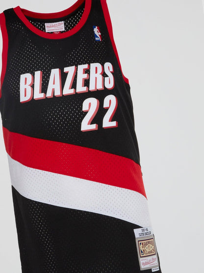 NBA Swingman Road Jersey Trail Blazers 91 Clyde Drexler - Black - B-Hype Society