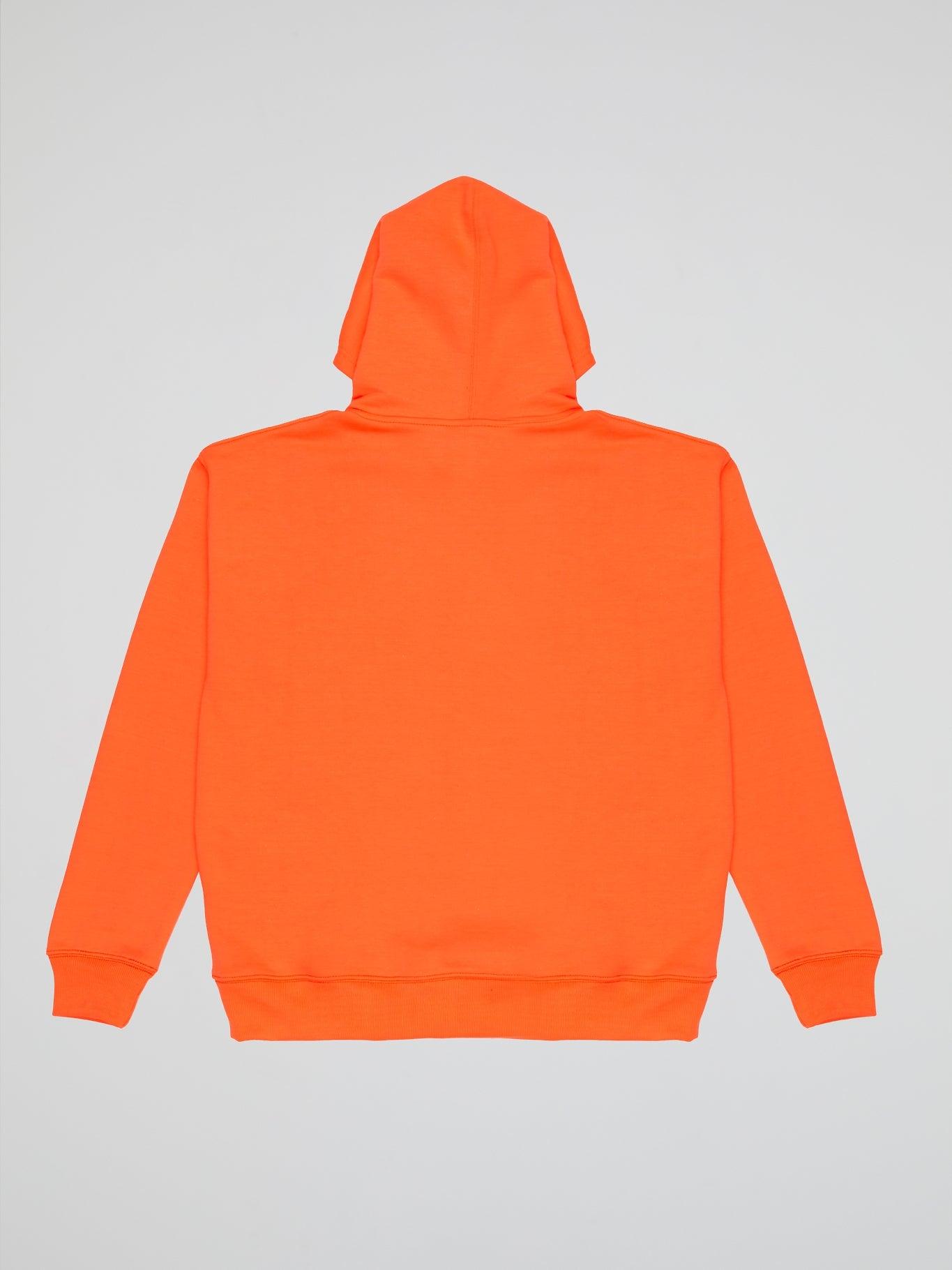 NEON ORANGE HOODIE BHYPE LOGO ESSENTIALS - B-Hype Society