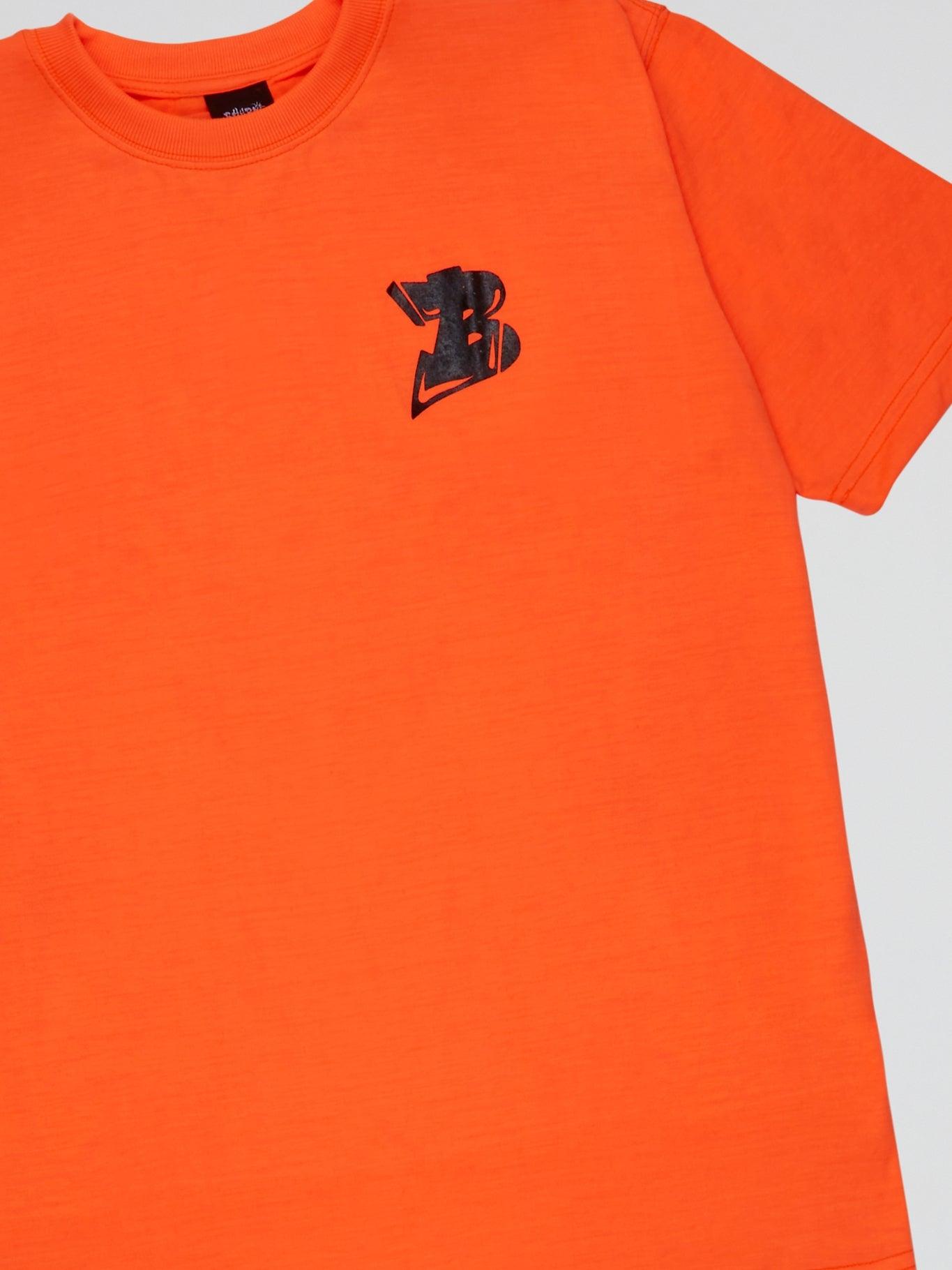 NEON ORANGE T-SHIRT BHYPE LOGO ESSENTIALS - B-Hype Society