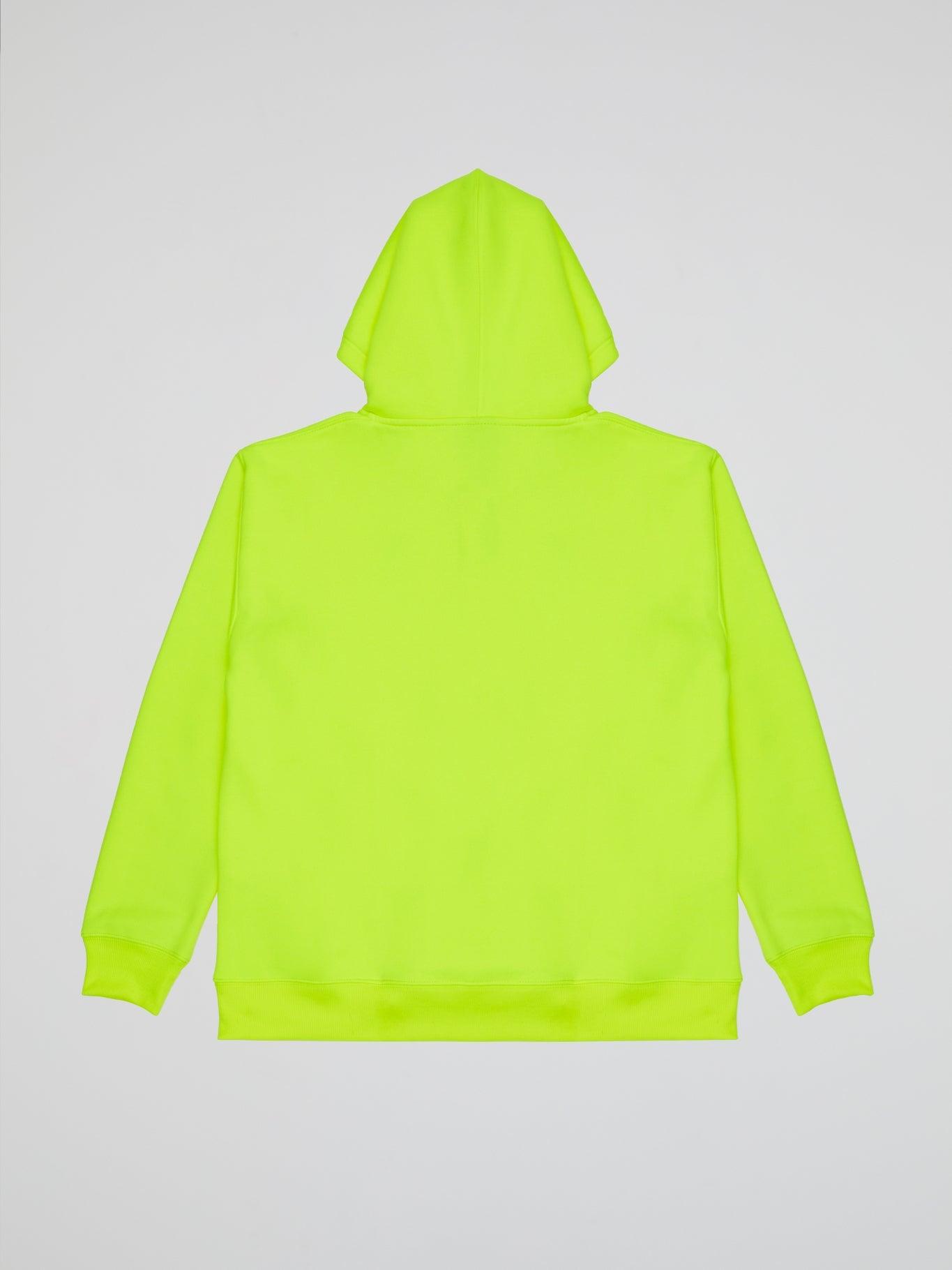 NEON YELLOW HOODIE BHYPE LOGO ESSENTIALS - B-Hype Society