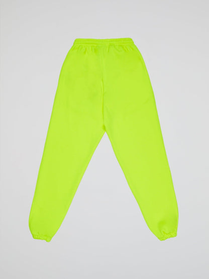 NEON YELLOW PANTS BHYPE LOGO ESSENTIALS - B-Hype Society