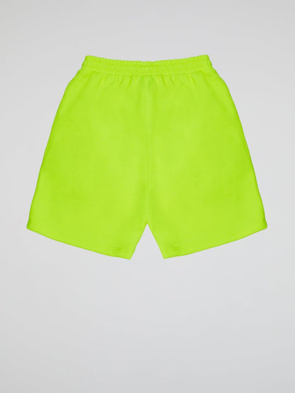 NEON YELLOW SHORTS BHYPE LOGO ESSENTIALS - B-Hype Society