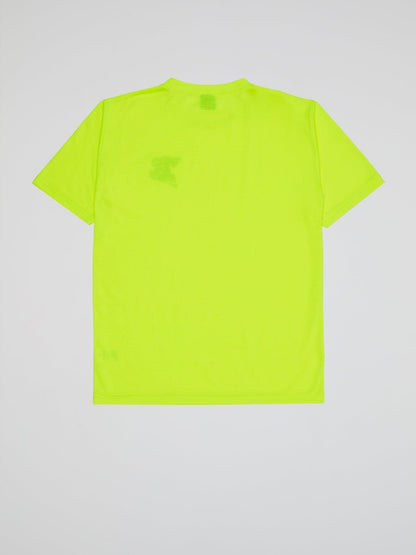 NEON YELLOW T-SHIRT BHYPE LOGO ESSENTIALS - B-Hype Society