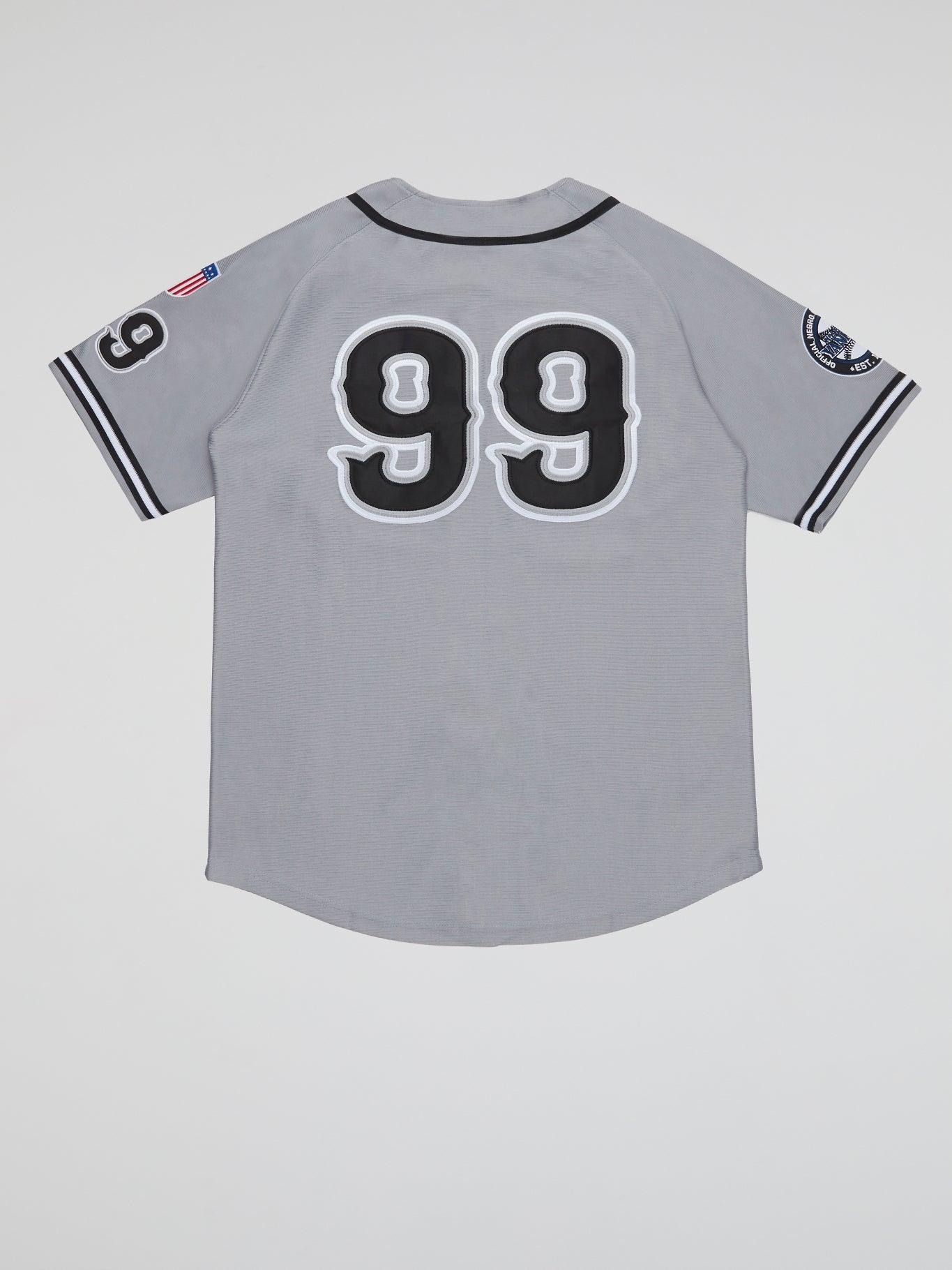 New York Black Yankees Gray Button Down Jersey - B-Hype Society